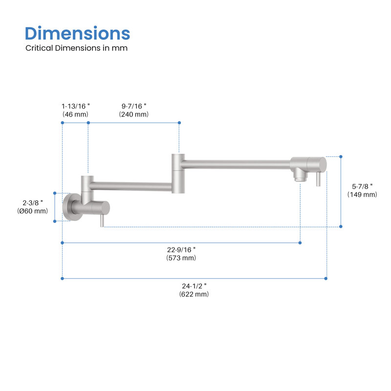 Kitchen Pot Filler, Brushed Nickel