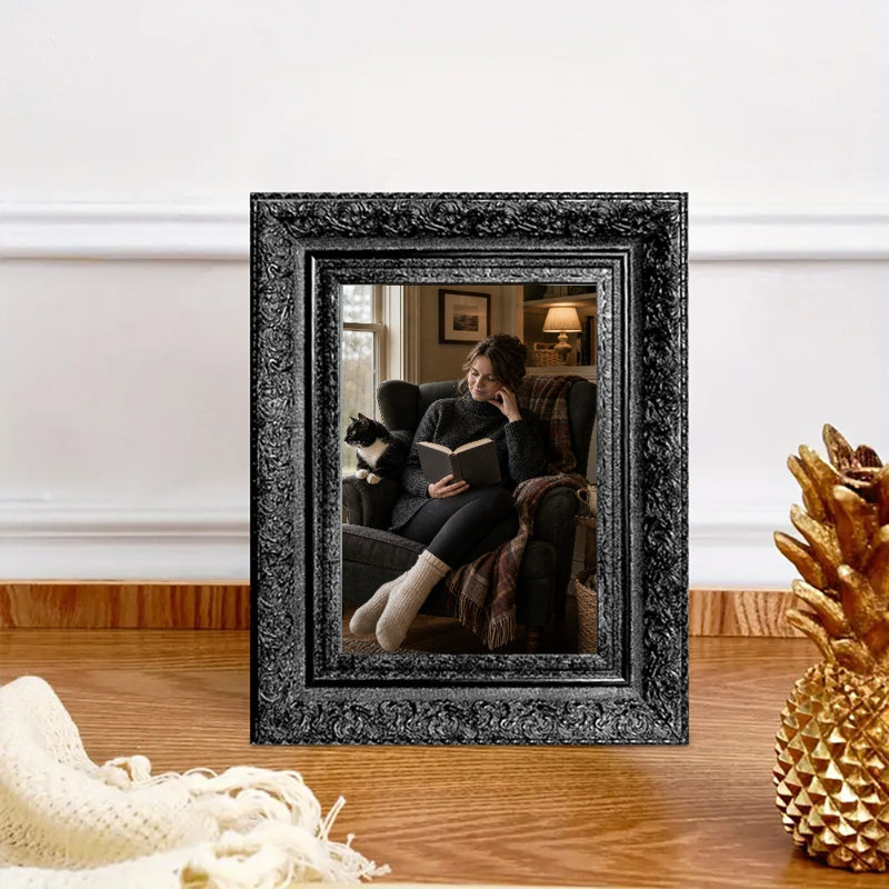 Cadre photo 8 pi x 10 po noir de style héritage 1pc pour cadeaux de mariage, Black, 1, 5" W x 7" H