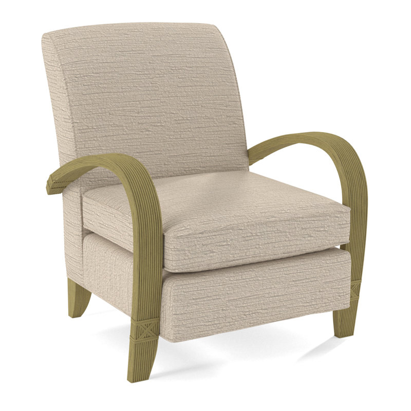 Vero Armchair, Light Blue Performance Fabric; 0851-55, Brass