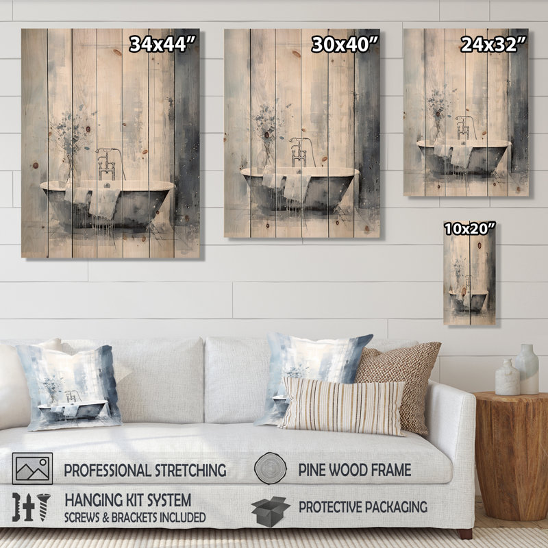 Baptiste - Décoration murale humoristique sur bois de pin naturel, H 32 po x l 24 po