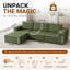 3 Seater Corduroy Sectional-685999584