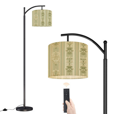 Lampe sur pied à arc avec abat-jour réglable Vintage Floral