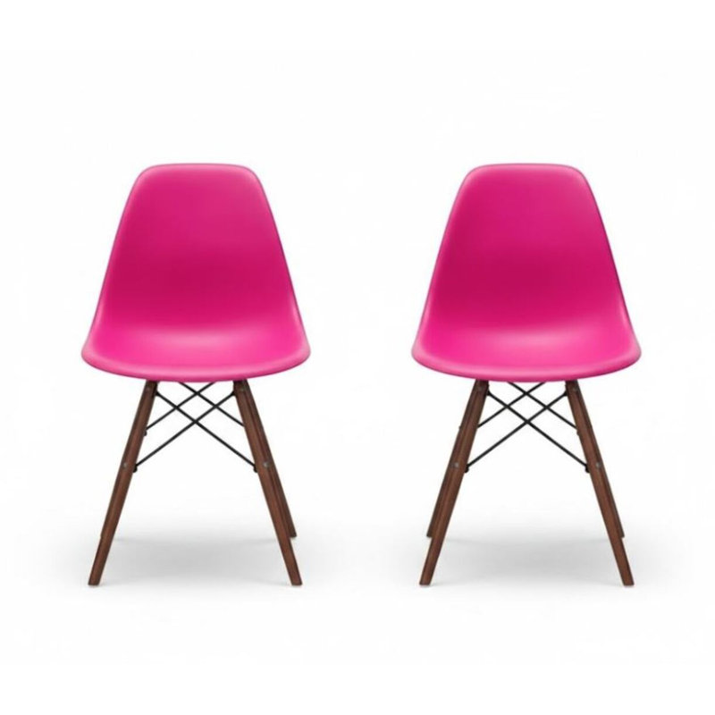 Ensemble de 2 chaises d'appoint Fontana, Rose foncé