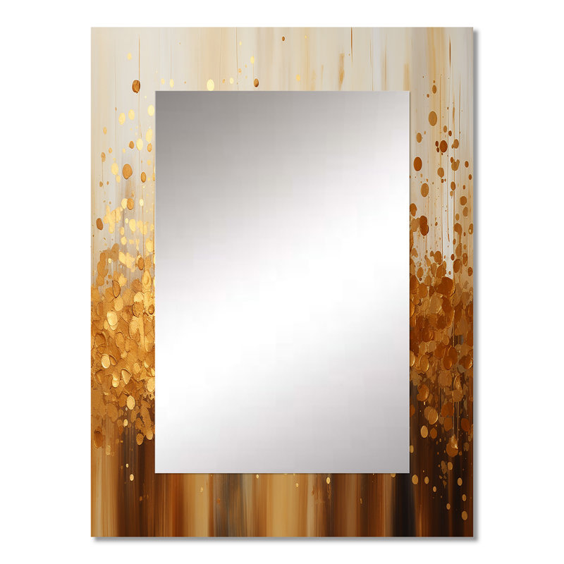 Golden Radiance II - Landscapes Large Mirror, Modern Unique Wall Mirror Decor, Printed Metal Art, 32" x 24"