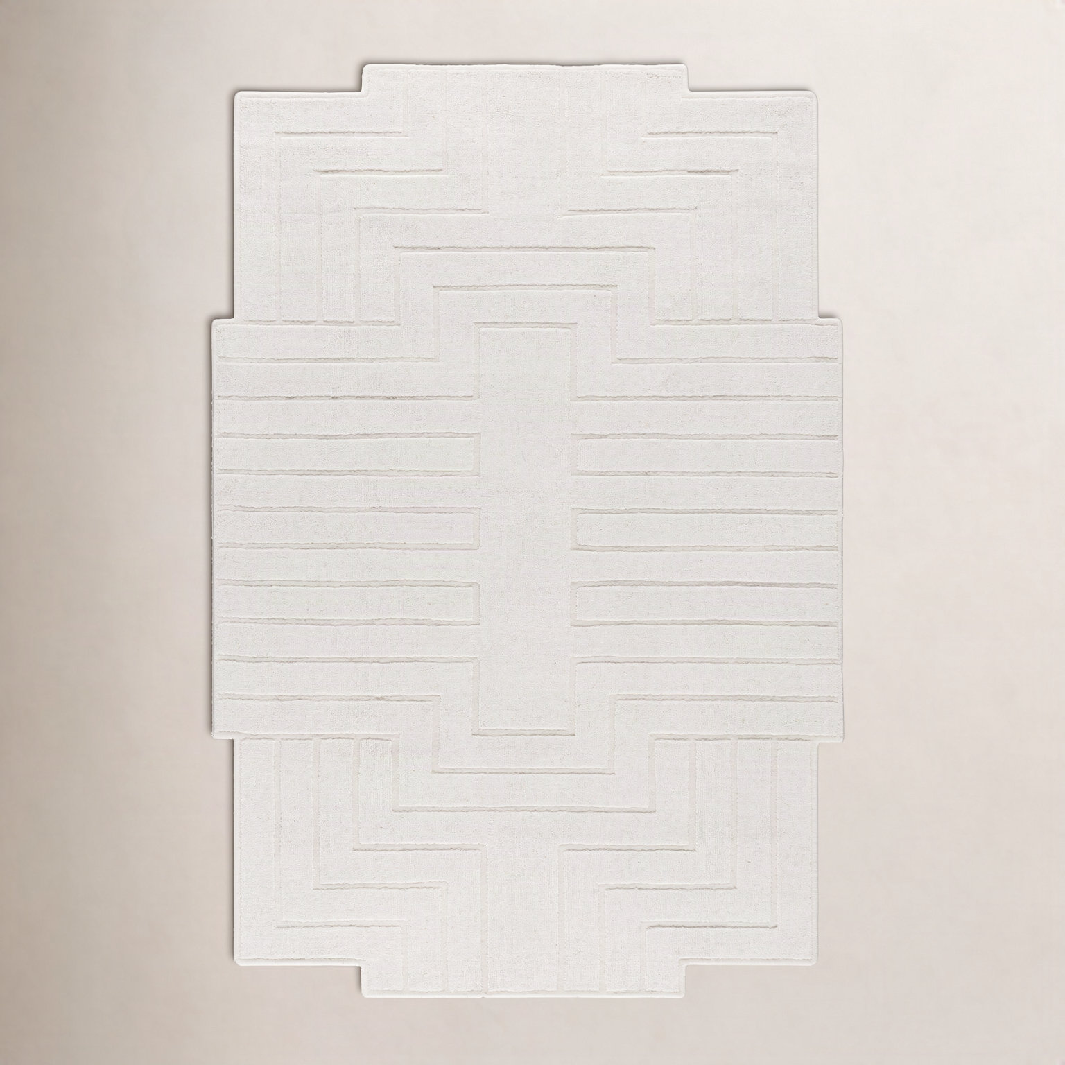 Loretto Hand-Loomed White Wool Rug, Novelty 8' x 10'