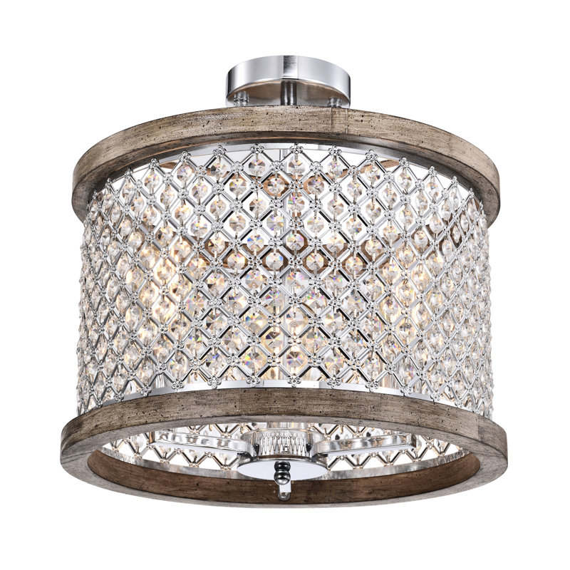 Crystal LED Semi Flush Mount, Chrome