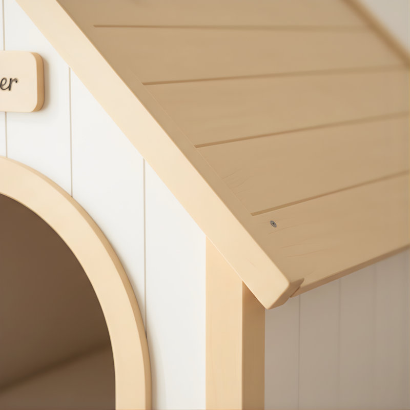 Niche pour chien en bois de cèdre massif avec coussin pour petits chiens