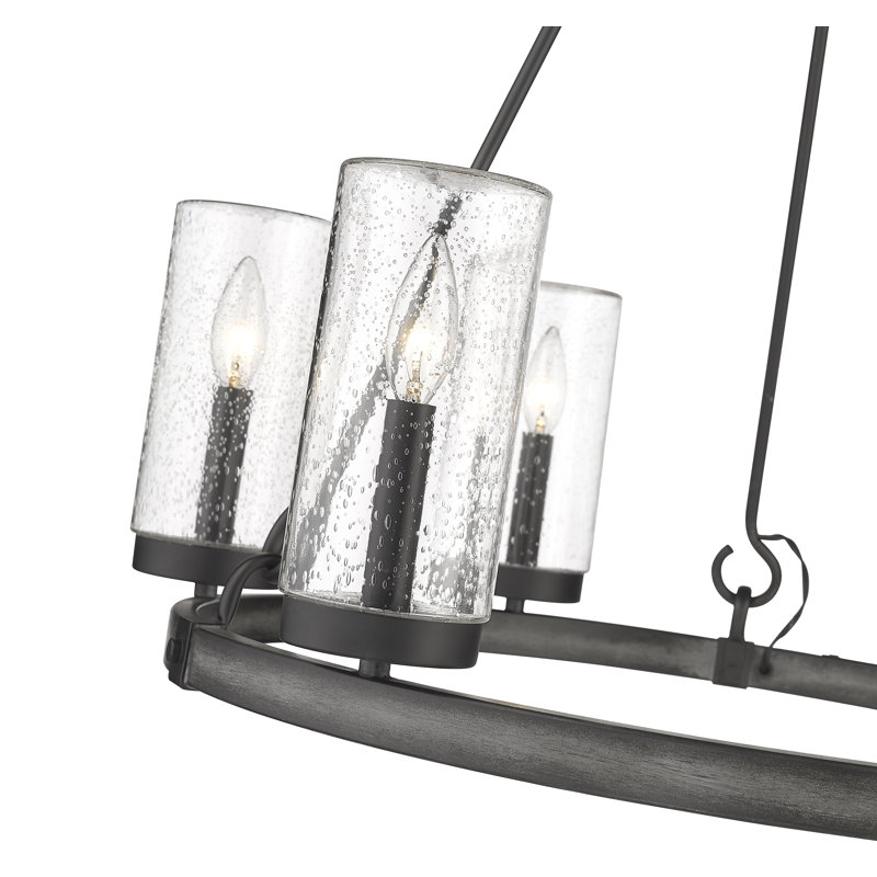 Sheniece 6 - Light Outdoor Chandelier, Ashen Barnboard