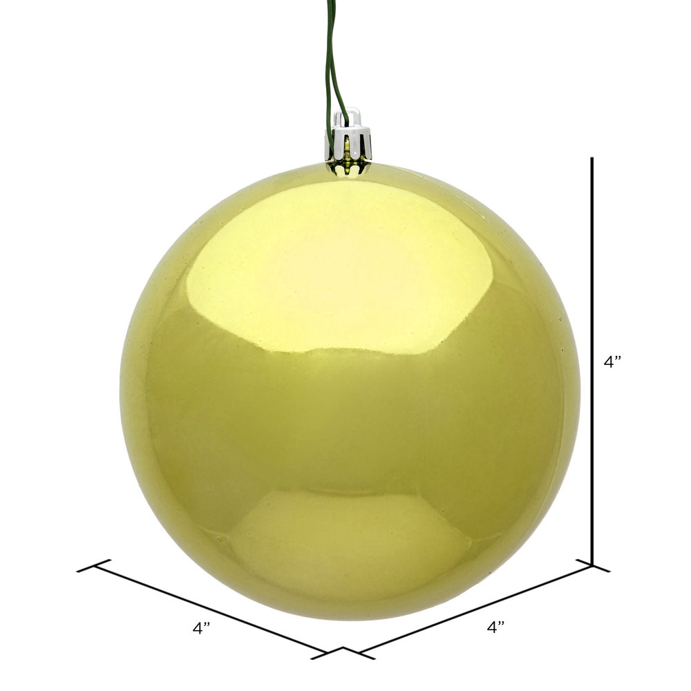 Shatterproof Bauble, 3" H x 3" W x 3" D, Lime Shiny