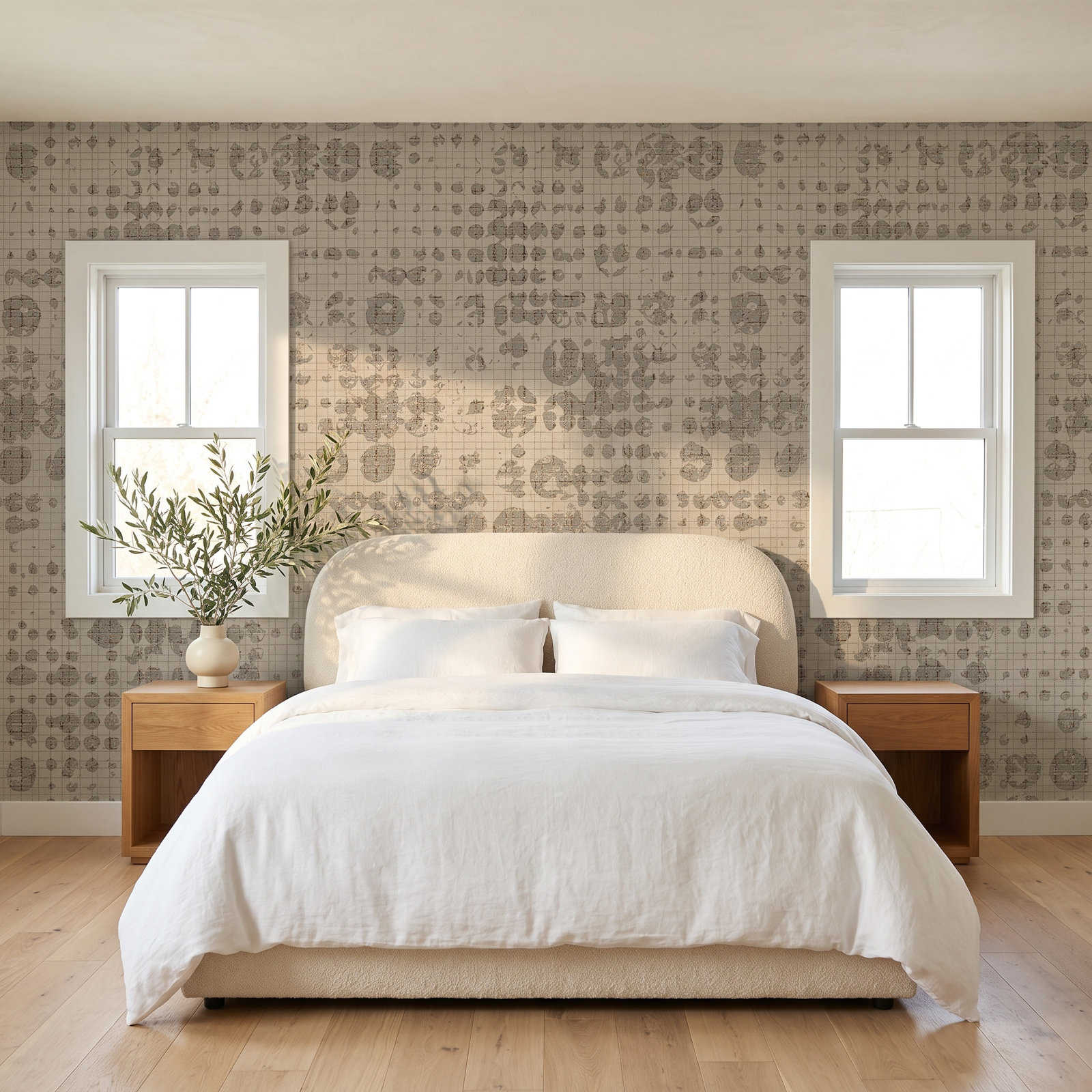 Celeste Modern Geometric Wallpaper, Brown