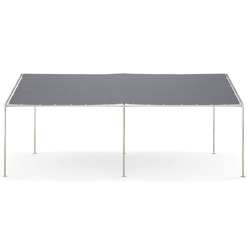 Outsunny Carport Heavy Duty Galvanized Car Canopy With Included Anchor Kit, 3 Reinforced Steel Cables