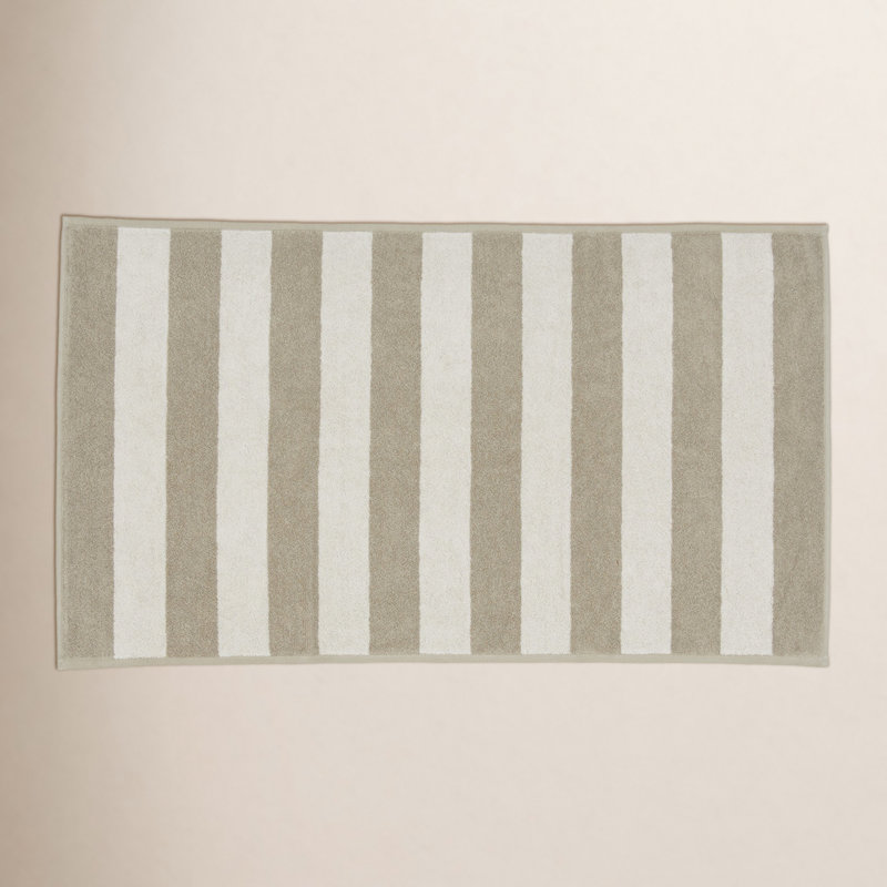 Simple Striped Striped Bath Mat, Mustard/Bronze