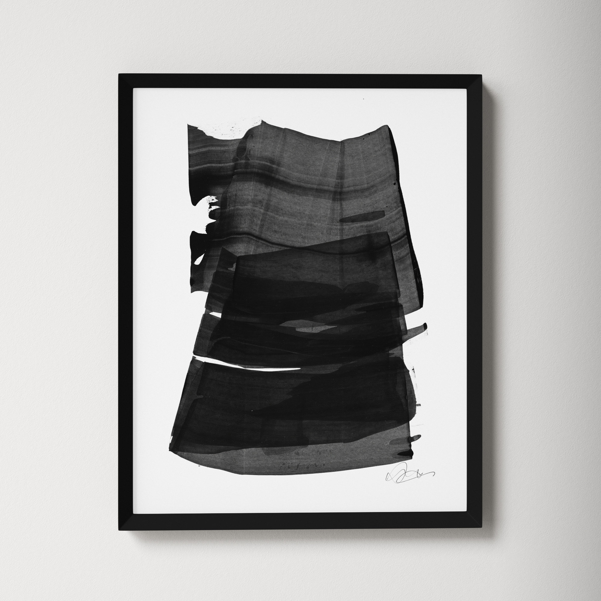 Brushstroke 2 by Jacques Pilon, 20" H x 16" W x 1.25" D, Black
