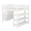 Lit mezzanine multifonctionnel avec tablettes intégrées, escalier de rangement, garde-robe compacte et éclairage à DEL ambiant