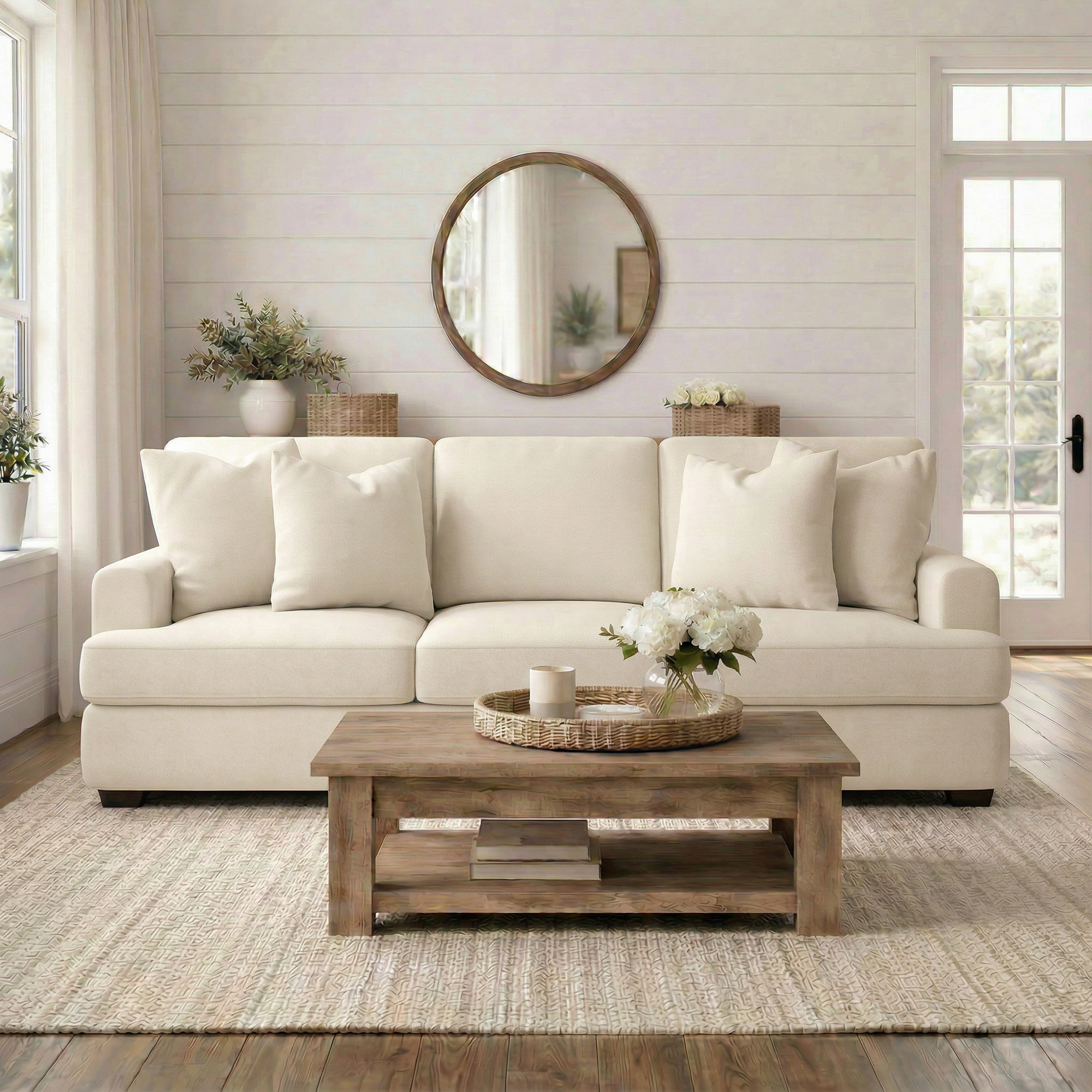 Emilio 90'' Upholstered Sofa, Bayou Stone