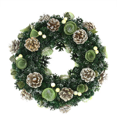 Couronne de Noël artificielle en forme de pomme de pin - non éclairée