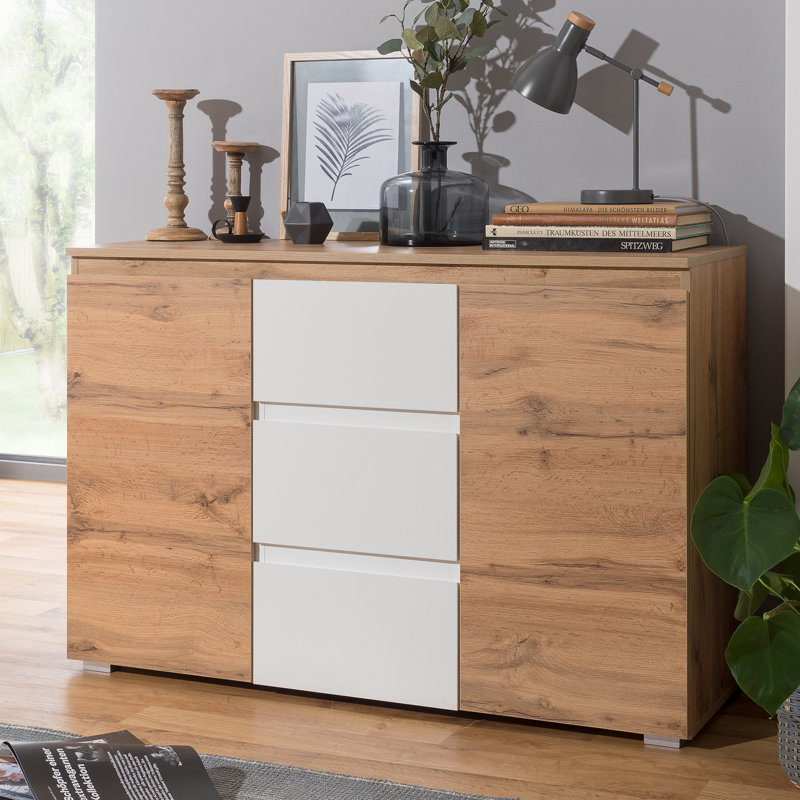 Margaux 120cm Sideboard, Honey Oak/White