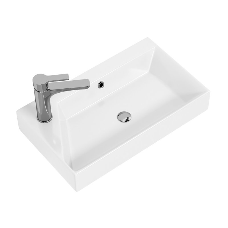 Lavabo de salle de bain rectangulaire double en céramique Energy Energy