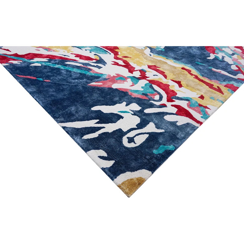 Area Rug in Blue/Red/Yellow/Ivory, Rectangle 5' x 8'
