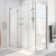 Unidoor-X 45.5" W x 34.375" D x 72" H Frameless Rectangle Hinged Shower Enclosure with Fixed Panel
