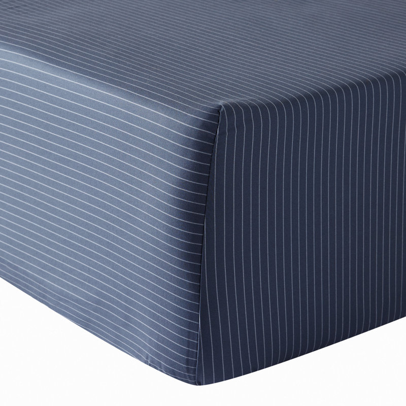 Nocturne Percale Striped Fitted Sheet, King Fitted Sheet