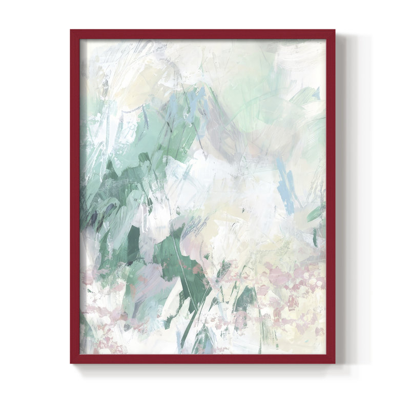 «Arctic Blossoms I», reproduction encadrée - bois massif, H 21 po x l 17 po, Rouge
