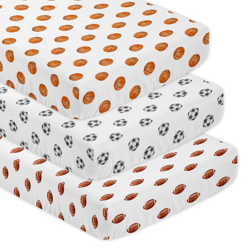Ensemble de draps 3 pièces brun / orange / blanc