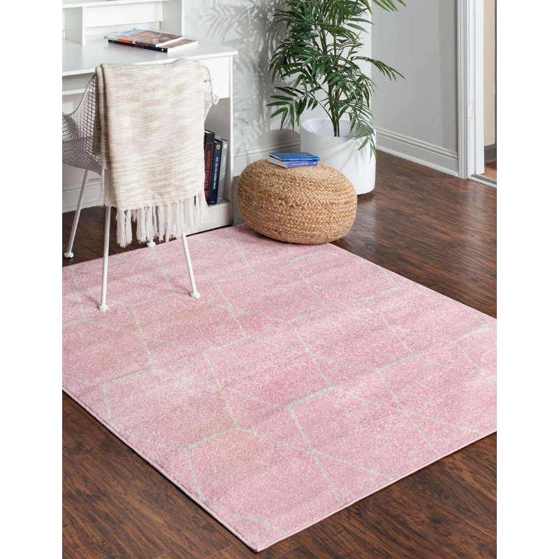 Tapis contemporain Tellaro couleur gomme à bulles, Rectangle 8 pi x 11 pi