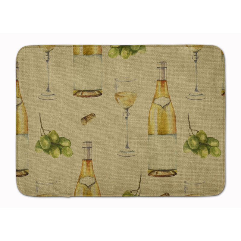Tapis pour salle de bain en mousse à mémoire de forme vin sur lin