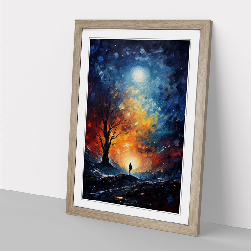 Single Picture Frame Print on Wood, 46cm H x 34cm W, Oak Framed