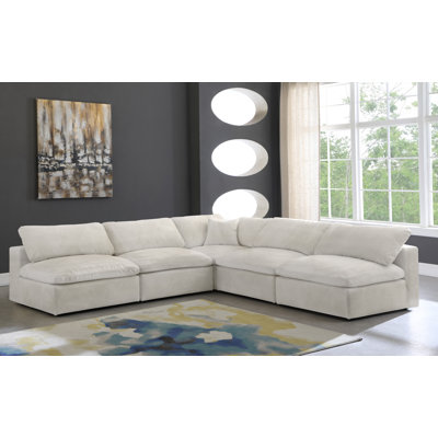 Cozy 118" Wide Velvet Reversible Modular Corner Sectional