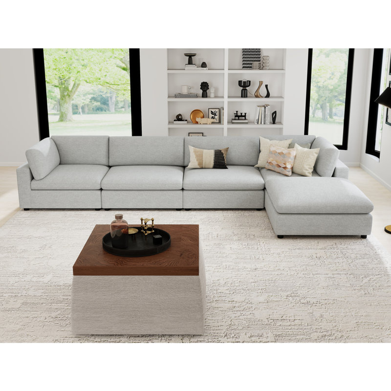 Canapé modulaire 5 pièces avec repose-pieds Minimalist