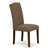 5 Piece Modern Dining Table Set Includes a Rectangle Wooden Table with Butterfly Leaf and 4 Dark Coffee Linen Fabric Parsons Chairs, Mahogany