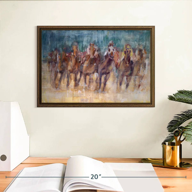 Final Sprint, 13" X 9", Floating Frame Walnut