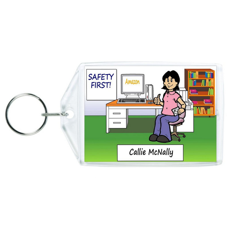 Personalized Computer Lover -Female Acrylic Key Chain