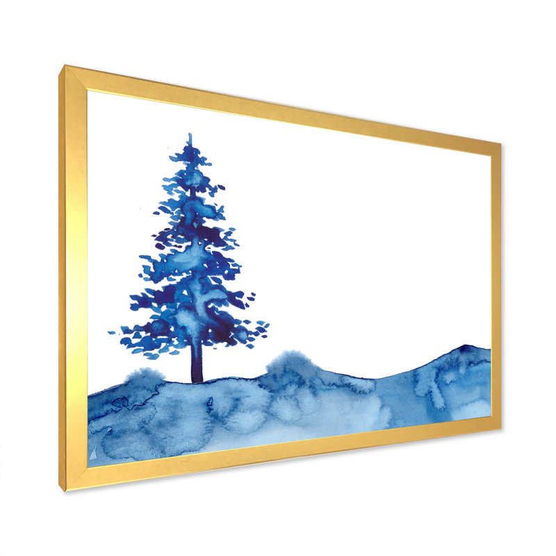 Sapin de Noël - reproduction sur toile, Cadre doré, H 16 po x l 32 po x P 1 po