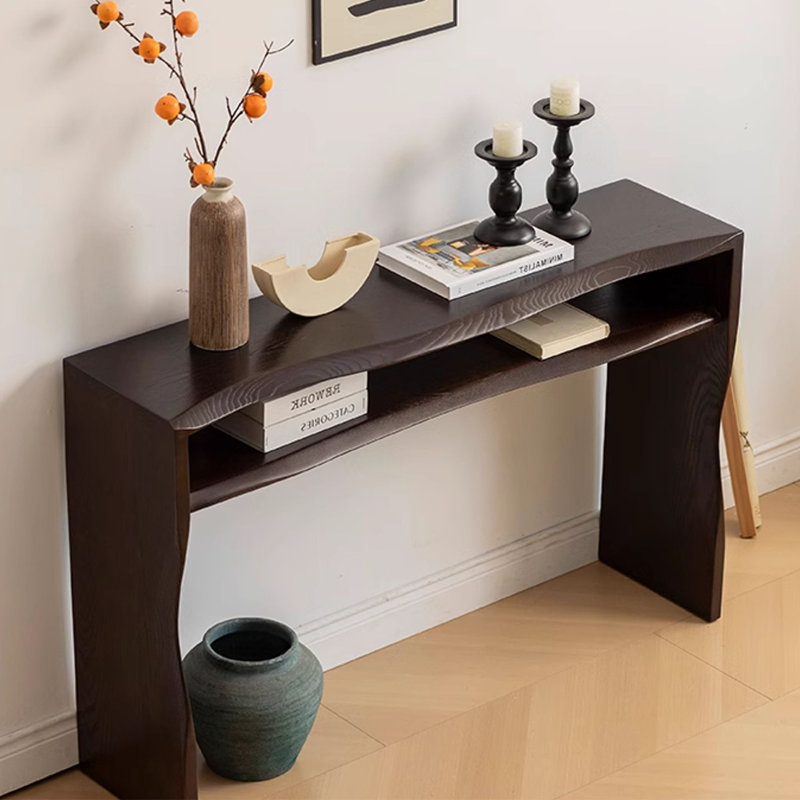Console Modern Minimalist, Bois brun foncé, H 29,53 po x l 39,37 po x P 11,81 po