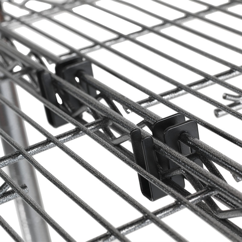 Black Metal S Hooks for Wire Shelving, 4-Pack