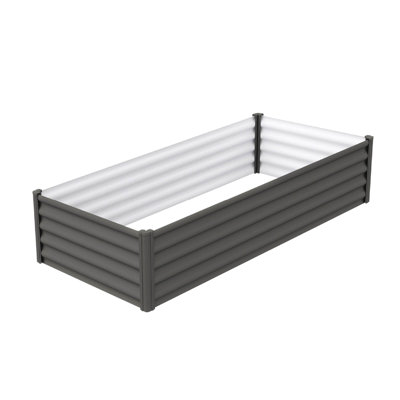 The Organic Garden Co Hakea 6' x 3' x 1.3' Metal Galvanized Steel Rectangle Garden Bed Woodland Grey