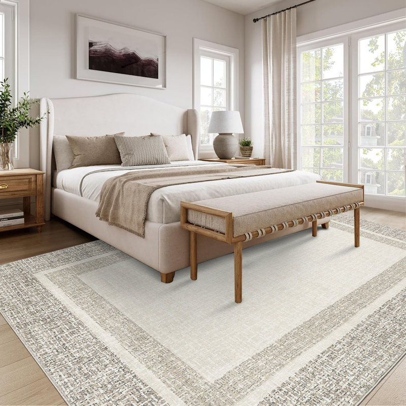 Washable Rugs for Living Room Modern Bedroom Rug Borderd Area Rug Non Slip Throw Rugs Stain Resistant Carpet for Dining Room