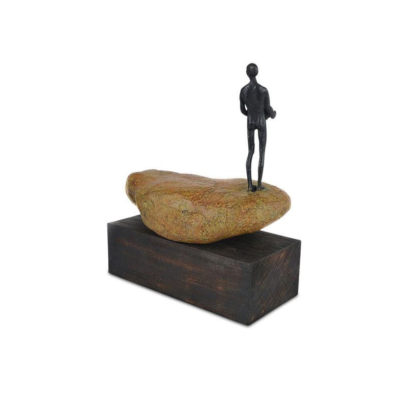 Man On Rock Small Bronze