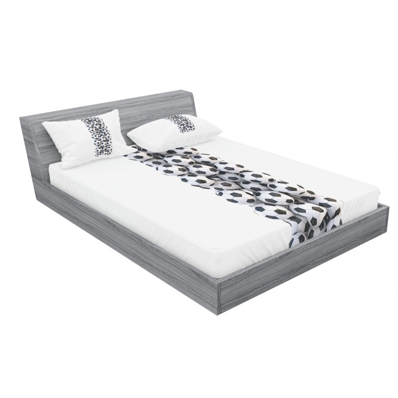 Ensemble de draps lettre en microfibre, F, Ensemble de draps pour lit double avec un drap-hou