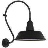 Thomas O'Brien, "Academy 15" Larrabee Barn Light in Matte Black with 16" Soft Copper Bowers Shade