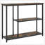 Console de 39 po, canapé moderne avec 2 tablettes de rangement, structure en acier, table d'entrée étroite pour le couloir, brun