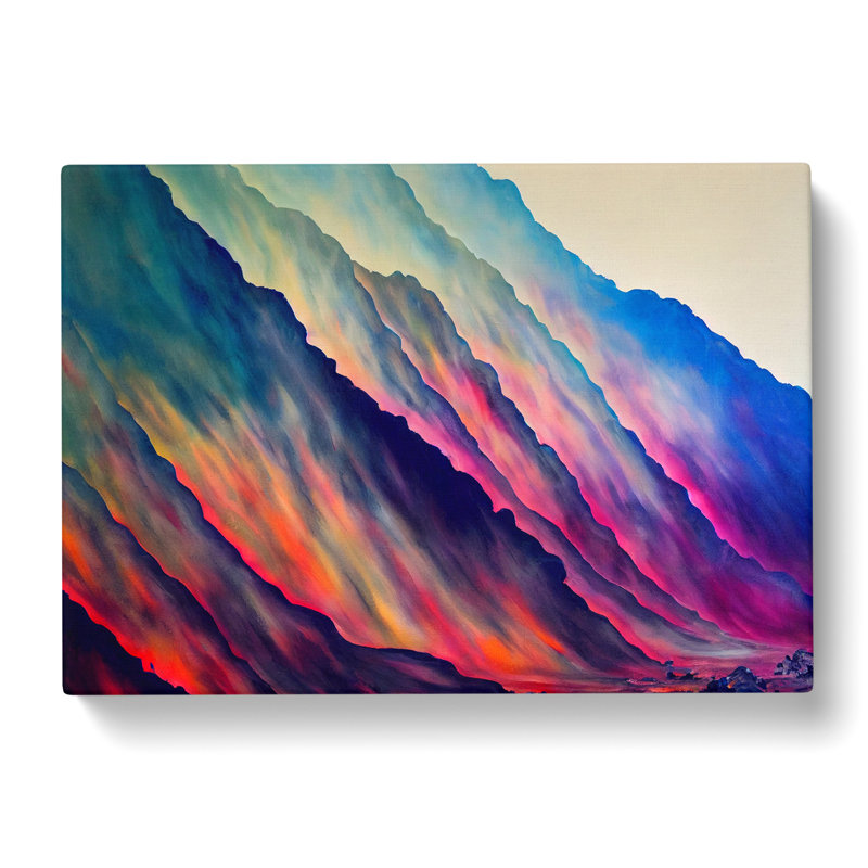 Beautiful Colourful Mountain Abstract - Wrapped Canvas, 40cm H x 60cm W x 3cm D
