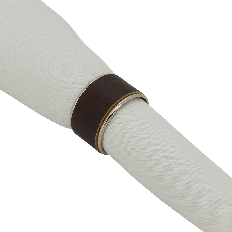 Rond de serviette en cuir, Brun