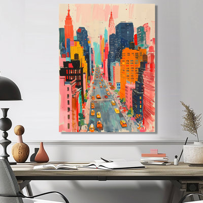 Rose, gratte-ciel New York City I - salon d'art mural New York City