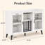Buffet l 47 po avec support à vin à DEL, tablettes de rangement ouvertes et structure en métal-132949229