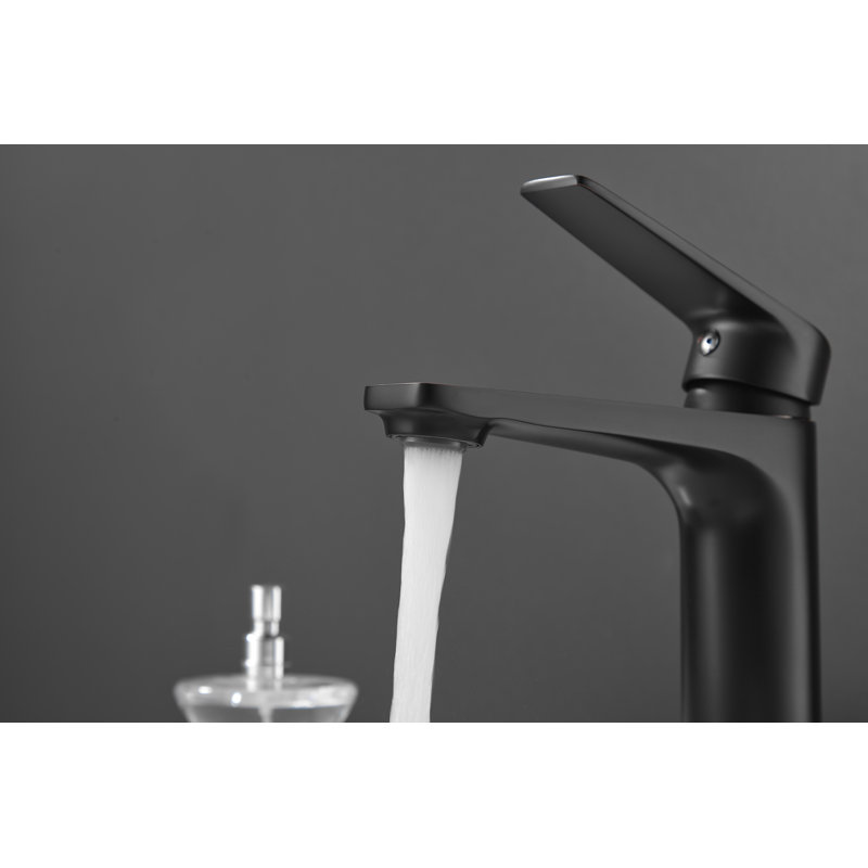  Black Basin Mixer Tap Single Lever Handle