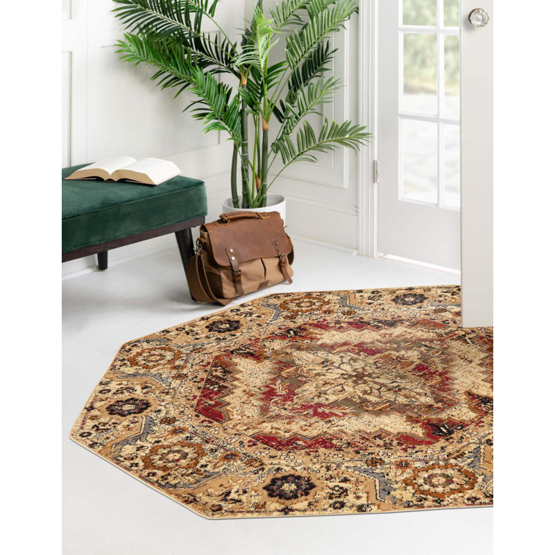 Alameda Oriental Indoor Rug, Octagon 5'3"